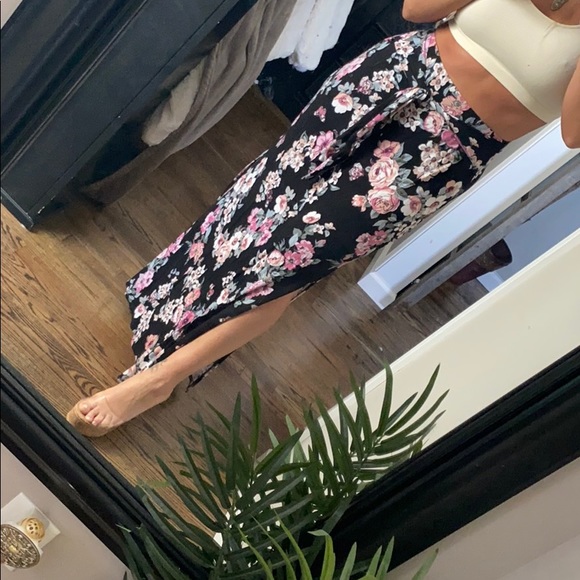 Sexy maxi skirt tie front double slit - Picture 4 of 5